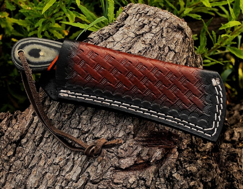 BE BREAK EDGE Handmade Stainless Steel Lineman’s Hawkbill knife with Leather sheath, Heavy Duty Utility Knife blade Electrician Wire Skinning knife for professional. - Image 5